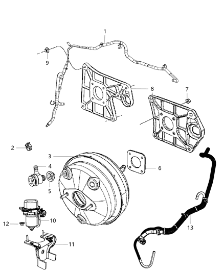 Bracket Vacuum Pump Diagram for 68092136AA