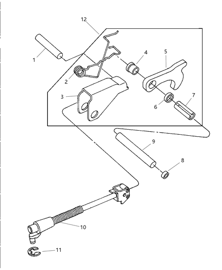 1992 Dodge D150 Guide Package Parking Sprag Pawl Diagram for 4883505AA