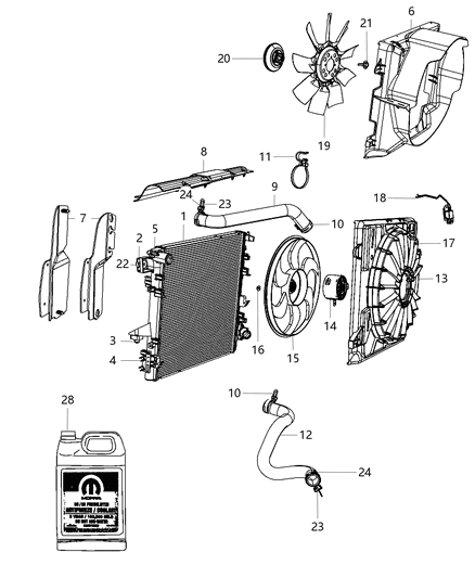 Clamp Radiator Hose Diagram for 55111116AA