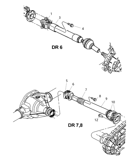 Shaft Drive Front Diagram for 52105990AB