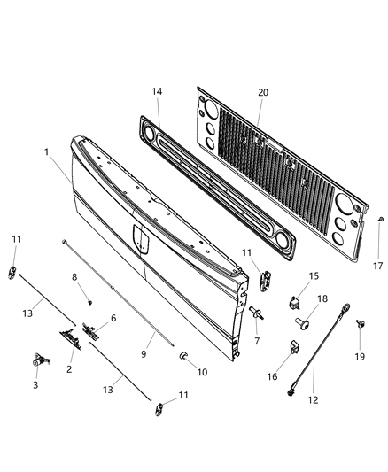 Handle Tailgate Diagram for 68044904AF