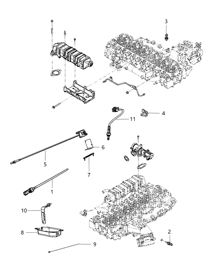 1986 Jeep Cherokee Bracket Oxygen Sensor Diagram for 5149269AA