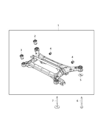 Cradle Rear Suspension Diagram for 68261559AF