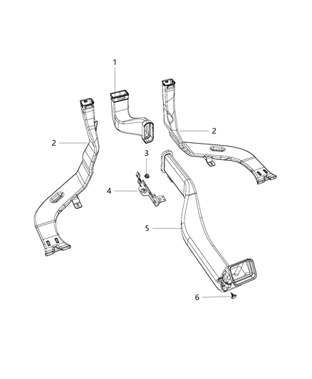 2015 Chrysler 300 Bracket Air Duct Diagram for 68193455AA
