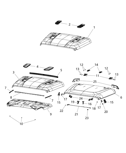 1992 Dodge Ram 50 Bezel Hood Air Inlet Diagram for 68293748AE