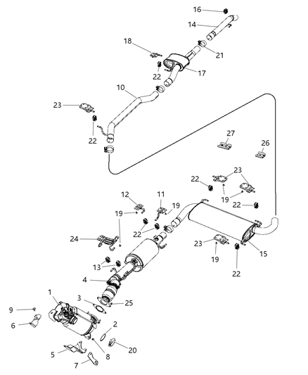 1999 Jeep Cherokee Converter Catalytic Selective Reduction Diagram for 52022462AB
