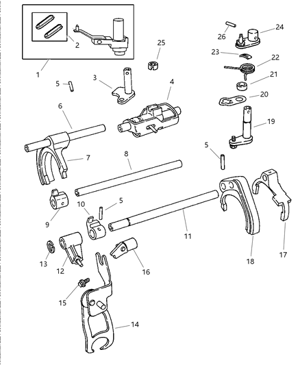 Spacer, Inner Crossover Lever Diagram for 4761151