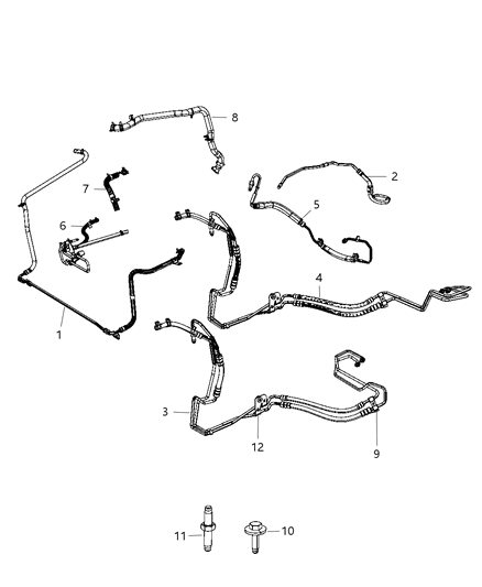 Clip Power Steering Hose Diagram for 4743010AB