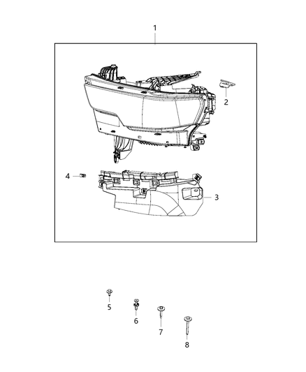 Headlamp Diagram for 68316085AD