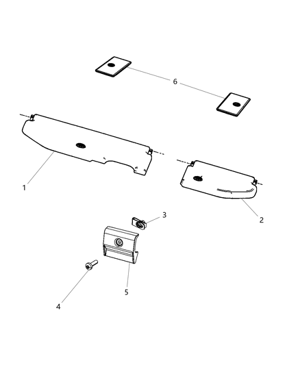 2012 Jeep Liberty Cover Storage Bin Diagram for 5LF14GTVAA