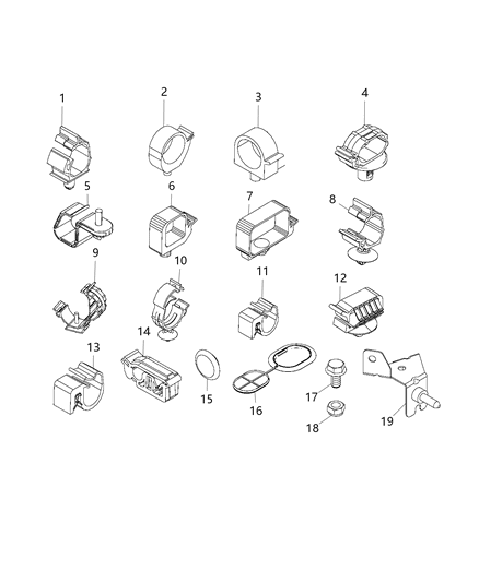 1989 Dodge Ramcharger Clip Cable Diagram for 68073602AA