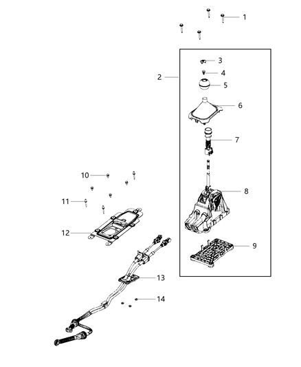 2012 Jeep Grand Cherokee Shifter Transmission Diagram for 5VU19SLUAD