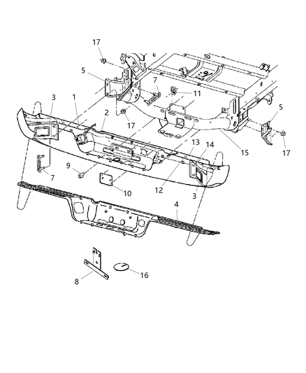 2000 Chrysler Grand Voyager Bumper Step Bumper Only Diagram for 55077226AD