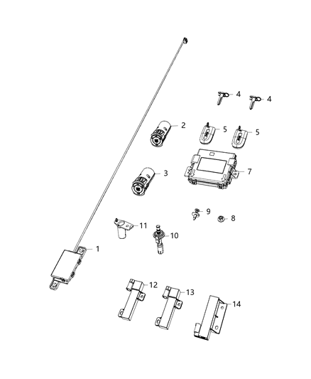 1987 Dodge Ram 50 Plate Striker Diagram for 68251802AA