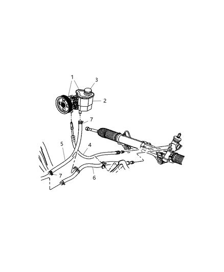Pump Power Steering Diagram for 52113239AB
