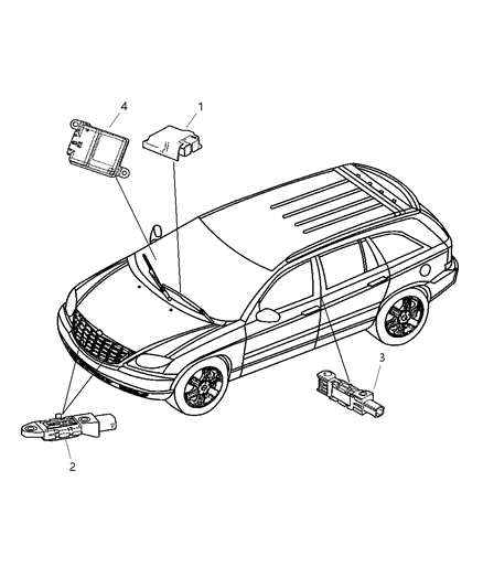 2005 Chrysler Pacifica Module Occupant Restraint Diagram for 4686955AE