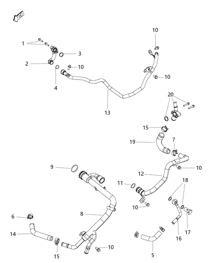 Clamp Heater Hose Diagram for 4886044AB