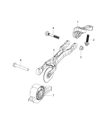 2007 Jeep Commander Bracket Engine Mount Torque Strut Diagram for 68454919AA