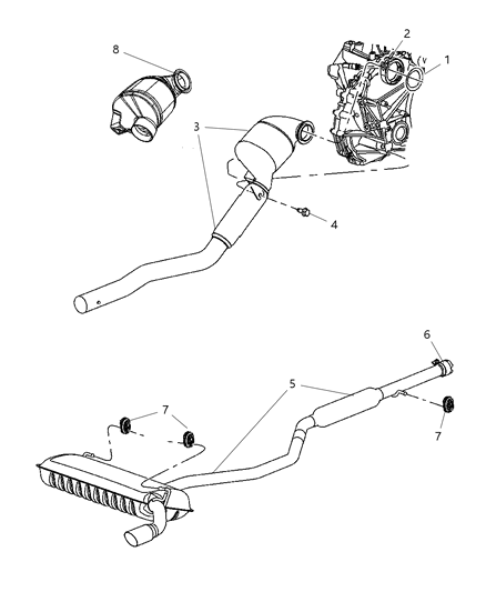Clamp Exhaust Diagram for 5105634AA