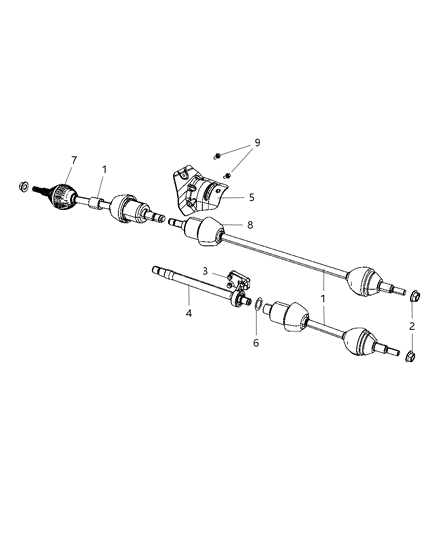 Shaft Front Drive Diagram for 4880341AC