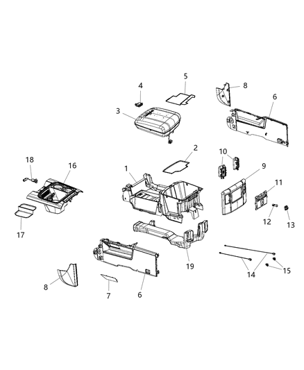 1995 Dodge Stratus Media Center Hub Hdmi USB & Auxiliary Diagram for 68328704AB