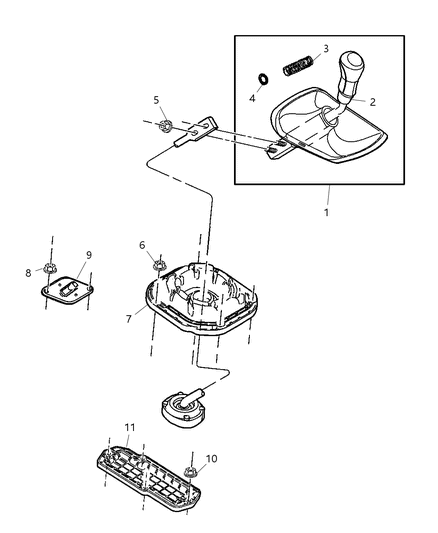 Cover Gearshift Diagram for 52104382AA