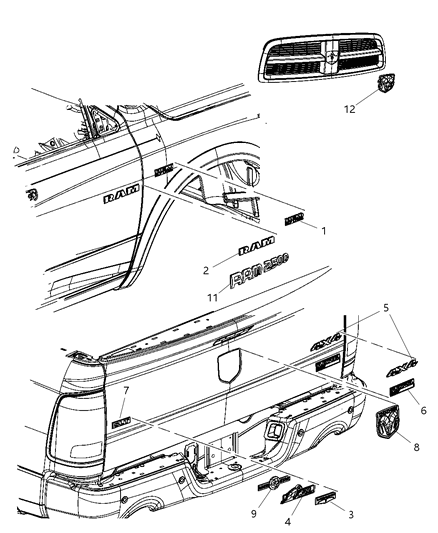 Nameplate [Ram] Diagram for 55277434AA