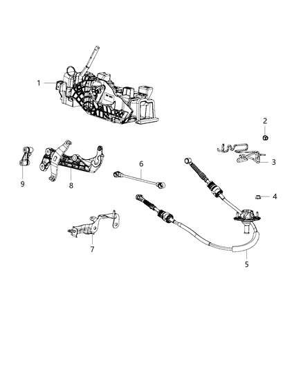 2008 Jeep Compass Bracket Transmission Mount Diagram for 68299138AA