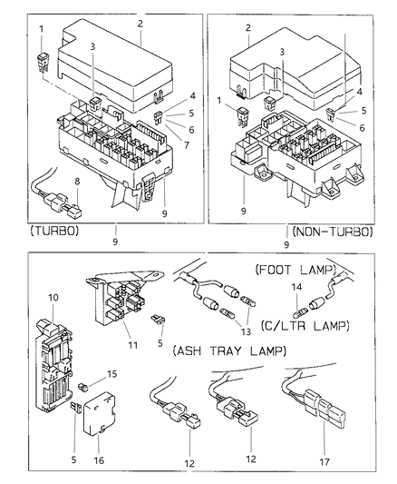 Block, Chassis Wire Junction Diagram for MB920737