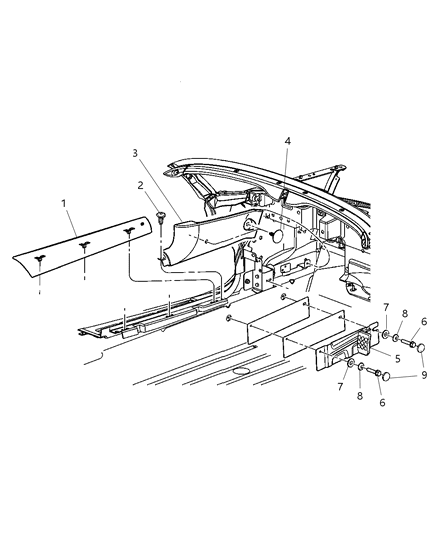 Sill Cover Interior Diagram for TR88DX9AC