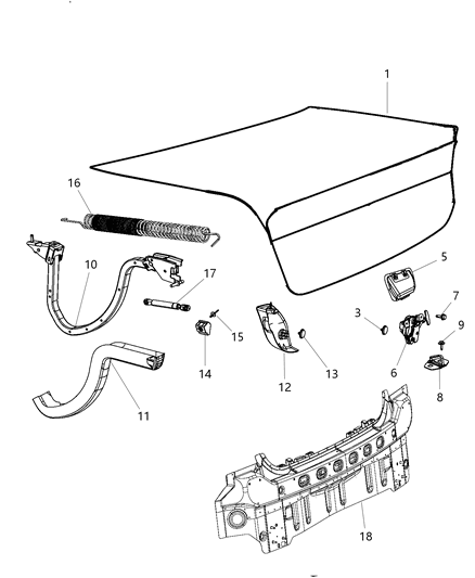 Bumper Tailgate Diagram for 68065996AA