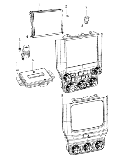 2021 Ram 1500 Module A/C And Heater Diagram for 68493386AD