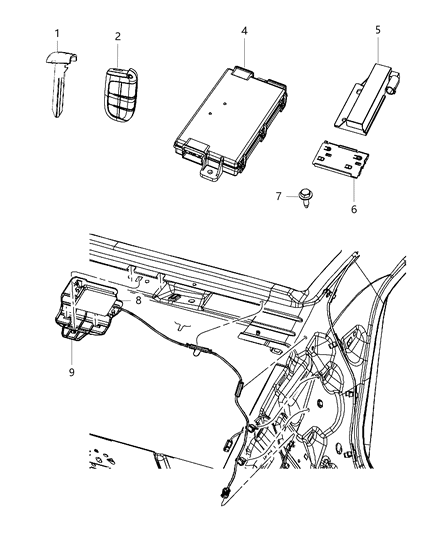 Key Blank Transmitter Diagram for 68085680AA