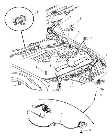 Crossmember Front Support Diagram for 4805843AH