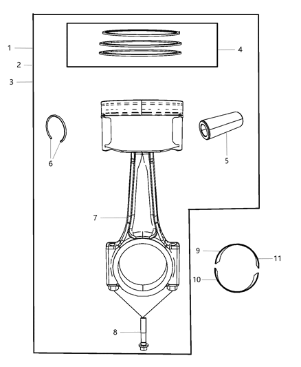 Bearing Connecting Rod +3 Micron See Note Diagram for 4884913AA