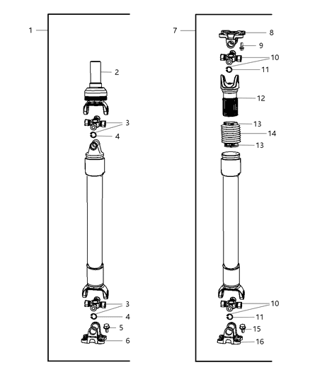2001 Chrysler Concorde Yoke Drive Shaft Diagram for 5143065AA