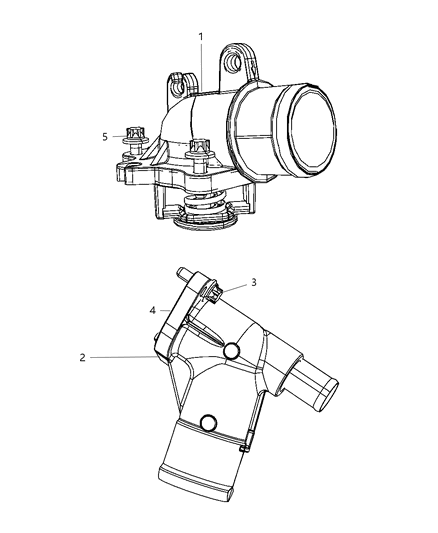 2012 Jeep Wrangler Housing Thermostat Diagram for 5175583AB
