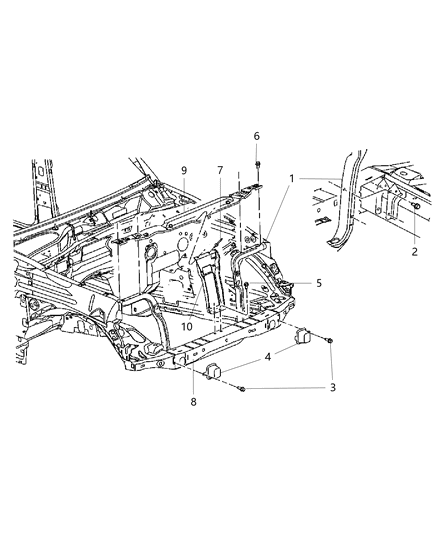 2023 Ram 1500 Classic Crossmember Front Support Diagram for 55360190AH