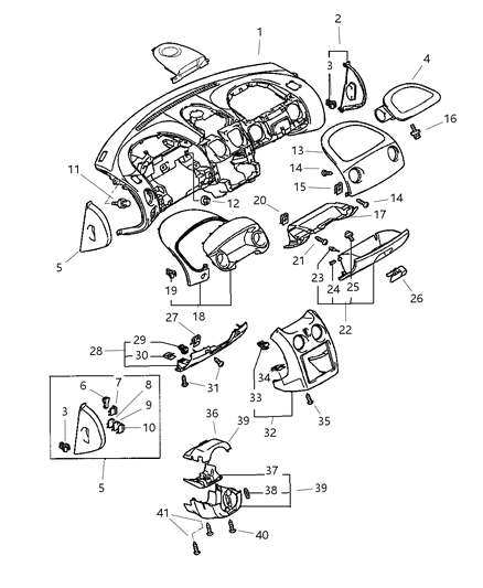 2001 Chrysler Prowler Nut , (Washer Assembled 8) Diagram for MS440523