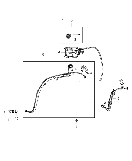 2004 Dodge Caravan Hose Fuel Filler Diagram for 68127971AA