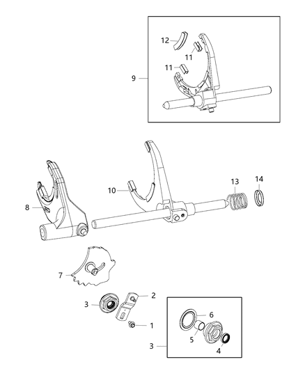 2024 Jeep Grand Wagoneer L Cup Shift Fork Spring Diagram for 83503515