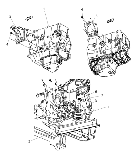 Insulator Engine Mount Diagram for 52125232AB
