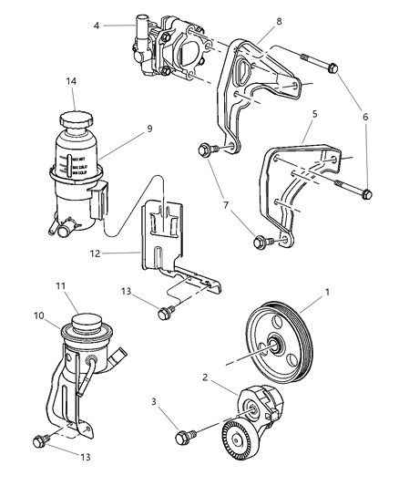Pump Power Steering Diagram for 4656402AC