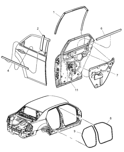Water Shield Rear Door Diagram for 5065171AC