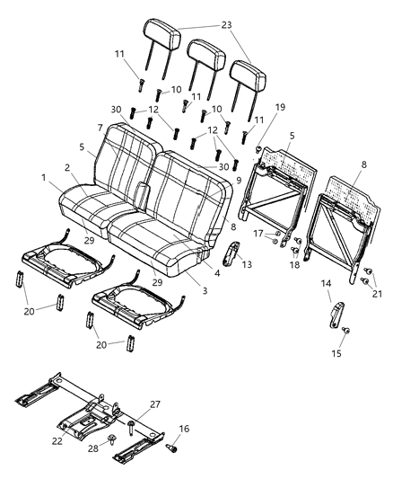2007 Dodge Durango Bezel Tether Diagram for 1JU341D5AA