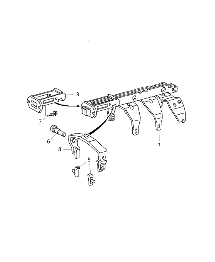 2013 Ram 5500 Plate Shift Rail Guide Diagram for 5142719AB