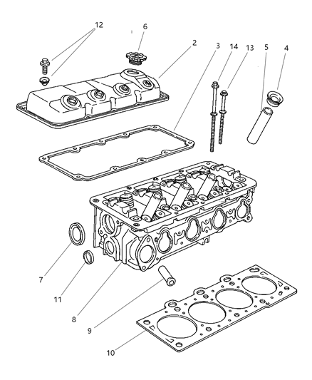 1985 Dodge 600 Head Cylinder Diagram for 4667993AC