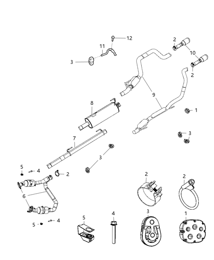 Pipe And Converter Exhaust Diagram for 68160056AA