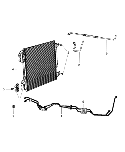 Tube & Hose Supply & Return Includes Clips Diagram for 55056624AB