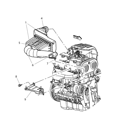 Inlet Fresh Air Diagram for 53013101AB